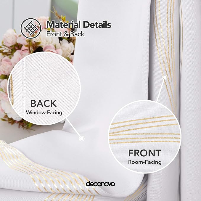 Deconovo Curtains for Living Room, Pattern Blackout Curtains 72 Inches Long | - Image 5