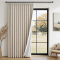 90 Inch Full Blackout Pleated Curtains, Fall Beige Linen Black Out Thermal by Topfinel
