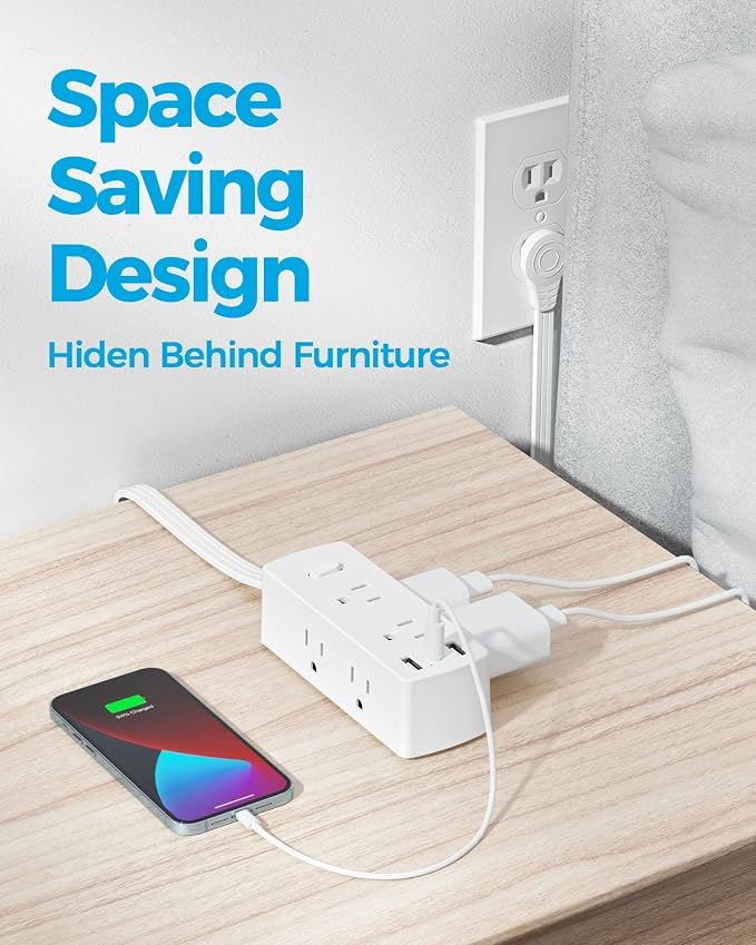 Olcorife Flat Plug Power Strip - Image 4