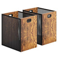 Retro Office Trash Can, Iron and Wood Combination Bedroom Garbage Can, by Huxitocan