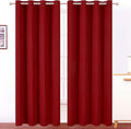 Blackout Curtains 66 x 95 inch/Red Curtains Set of 2 Panels/Thermal Insulated by Lemomo