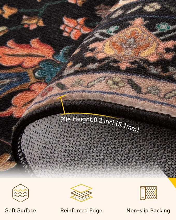 RELEANY Washable Area Rug, Runner 2'6"x5', Water Repellent, Pet Friendly - Image 3