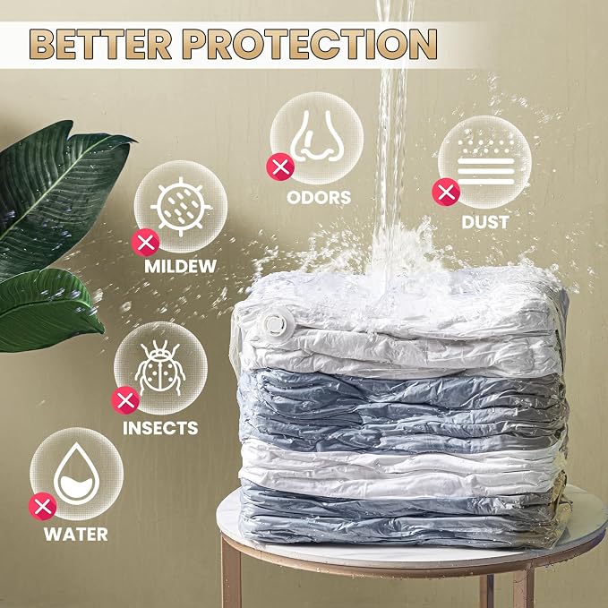 TAILI 8 Pack Vacuum Storage Bags, Cube Combo, Cream | Vacuum Seal Bags - Image 9