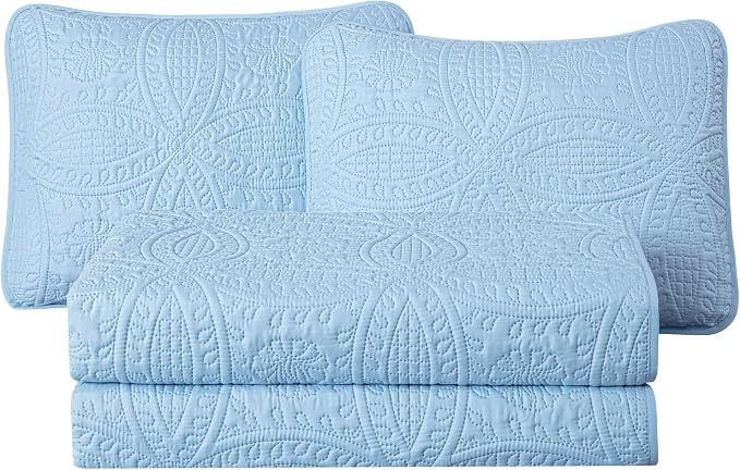 Chezmoi Collection Austin 3-Piece Oversized Bedspread Coverlet Set - Image 9