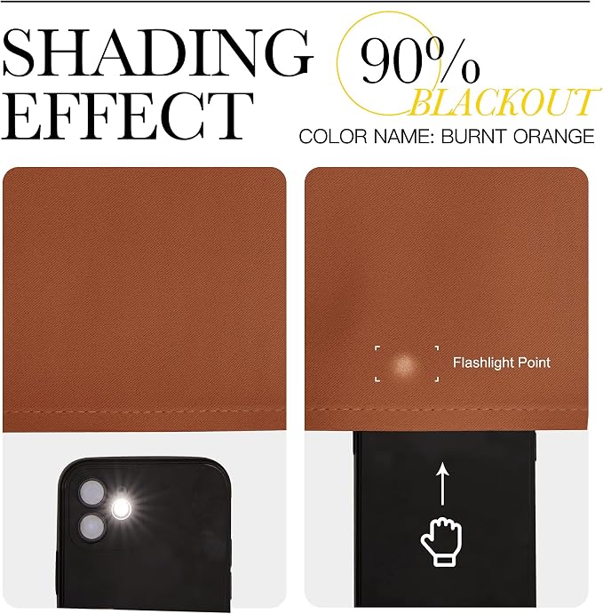 NICETOWN Bedroom Small Blackout Curtains 78 inches Long, Burnt Orange, 1 Pair - Image 5