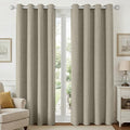 Joydeco Linen Curtains 96 Inch Long Blackout Curtains 2 Panels Set, Faux Linen by JOYDECO