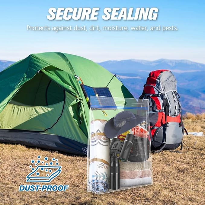 HIBAG 5 Gallon Large Storage Bags, 15” x 18” Resealable Clear Bags - Image 6