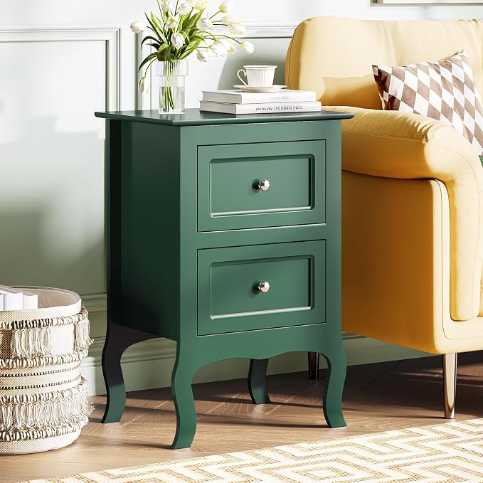 Bonnlo Green Nightstand Set of 2, Small Green Night Stands - Image 3