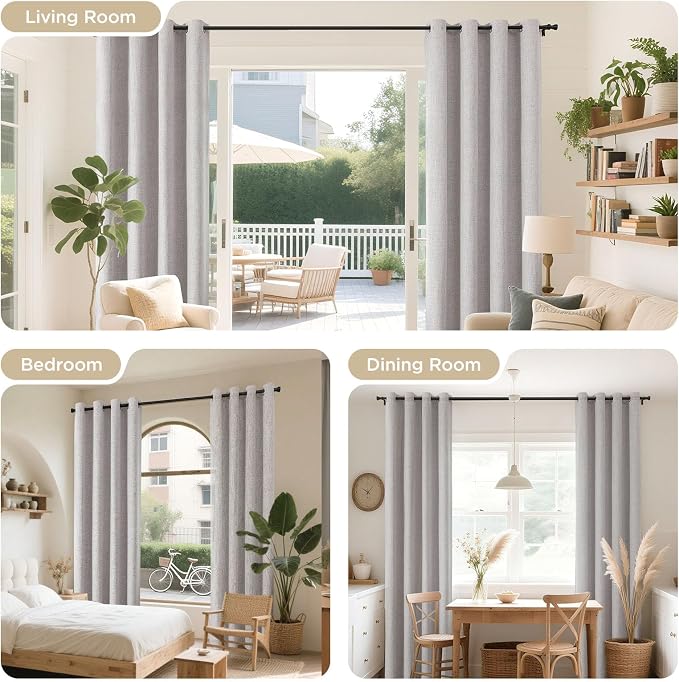 Joydeco Blackout Curtains 120 Inches Long 2 Panels Burg, Room Darkening Curtains - Image 6