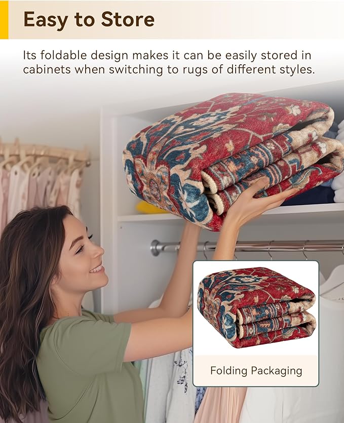 RELEANY Washable Area Rug, Square 8'x8', Water Repellent, Pet Friendly - Image 5
