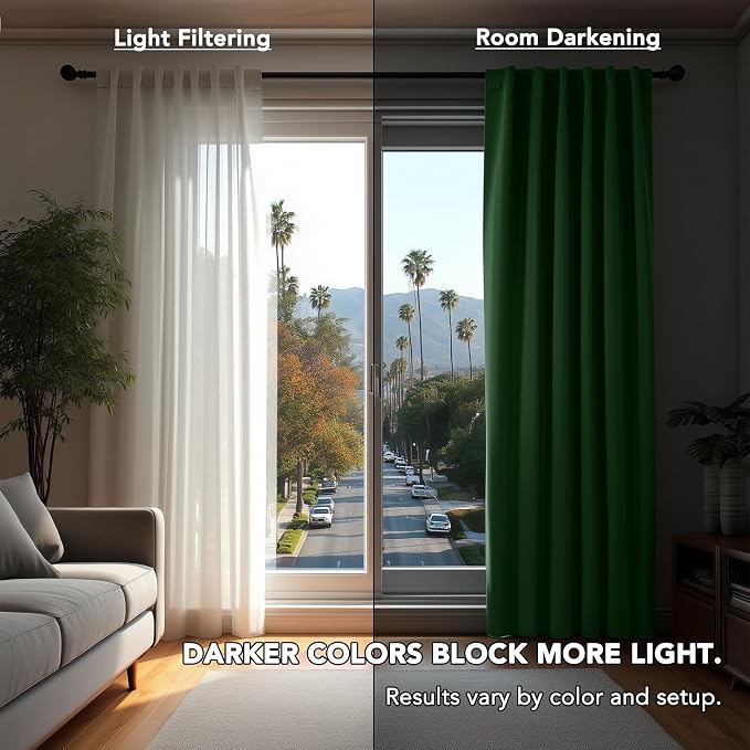 Deconovo Blackout Curtains for Bedroom Solid Room Darkening Rod Pocket and Back - Image 7