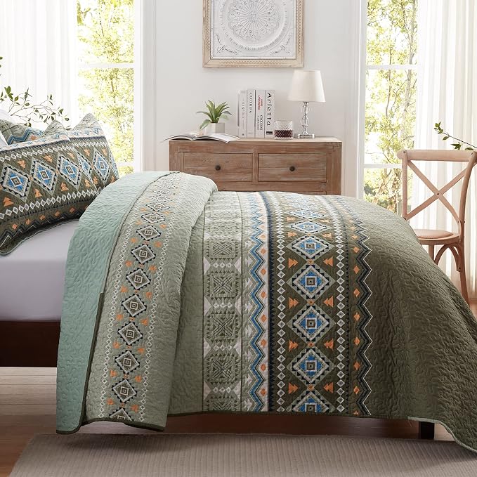 Quilt Set Full/Queen Size 3 Piece Bedspread Coverlet Lightweight Comforter - Image 3