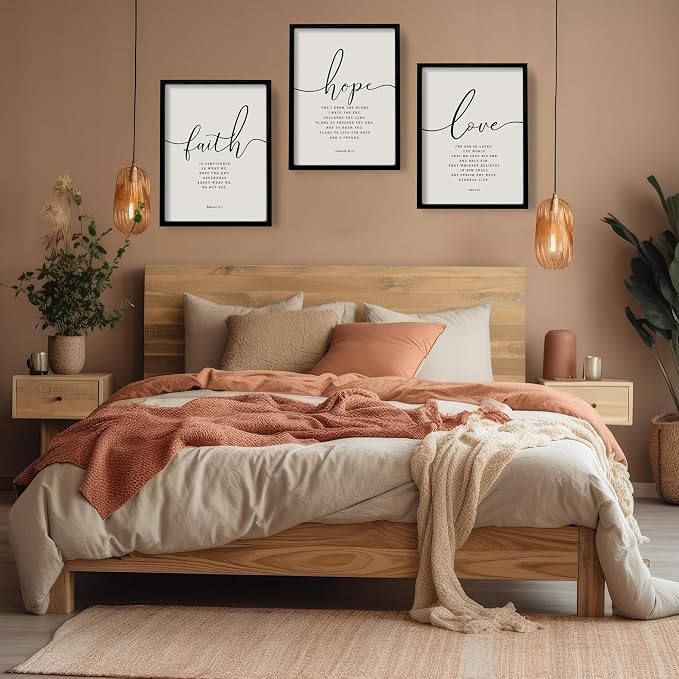 Houmury Set of 3 Framed Farmhouse Bible Verses Wall Decor Sign 11”x14” - Image 7