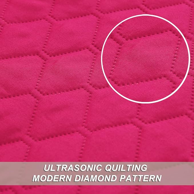 Exclusivo Mezcla Reversible Twin Quilt Bedding Set, Hot Pink | Lightweight - Image 4