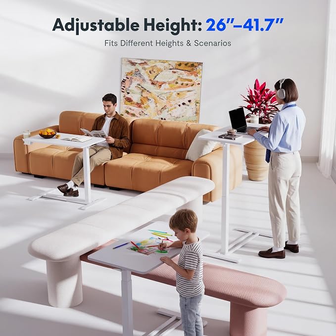 FLEXISPOT H7 28" Pneumatic Height-Adjustable Overbed Table - Image 3
