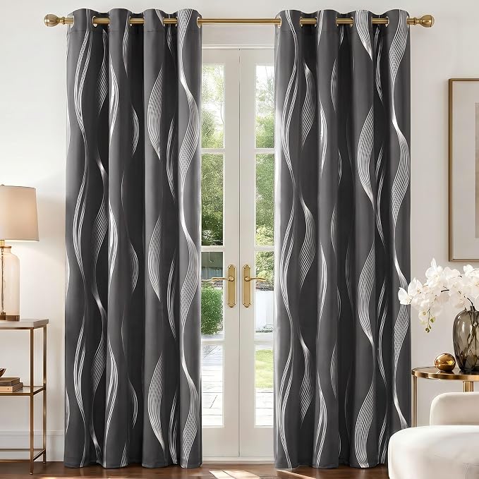 Deconovo Curtains for Living Room, Pattern Blackout Curtains 96 Inches Long | by Deconovo