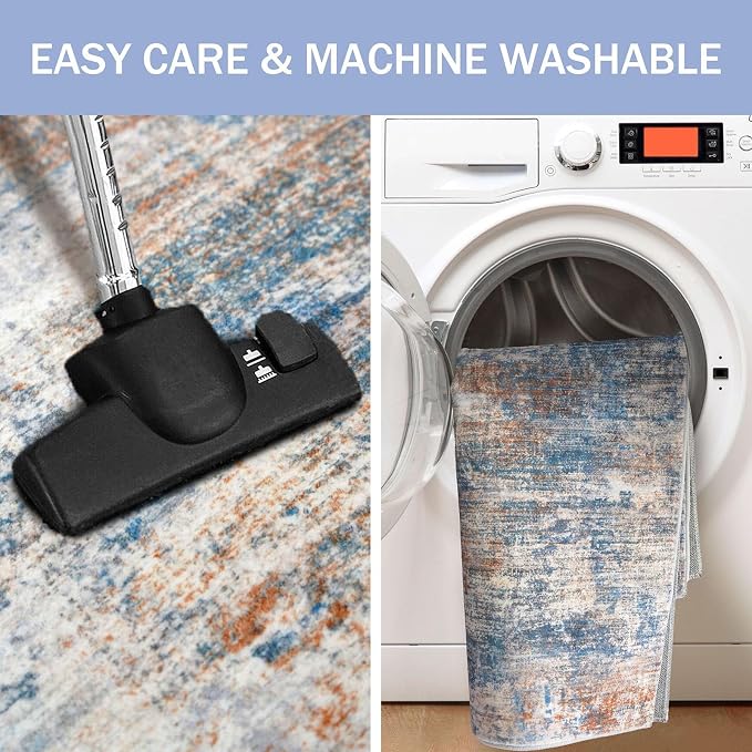 Abstract Runner Rug 2x4 Ft Entryway Rugs Washable Door Mat Indoor Entrance - Image 4