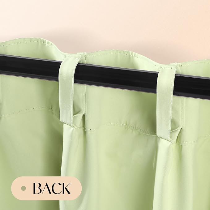 Etherealveil Pastel Green Pinch Pleated Blackout Curtains 2 Panels 60"x102" | - Image 9