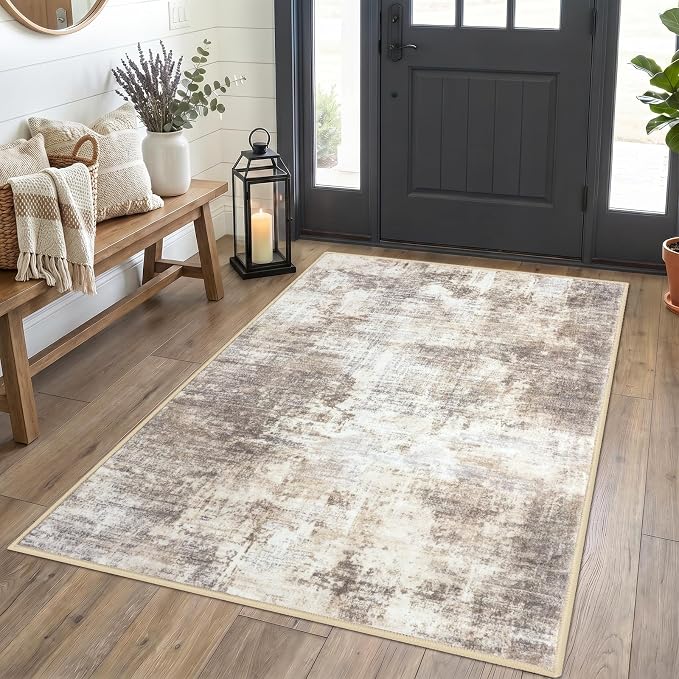 Abstract Area Rug 4x5 Ft Washable Rugs by iOhouze