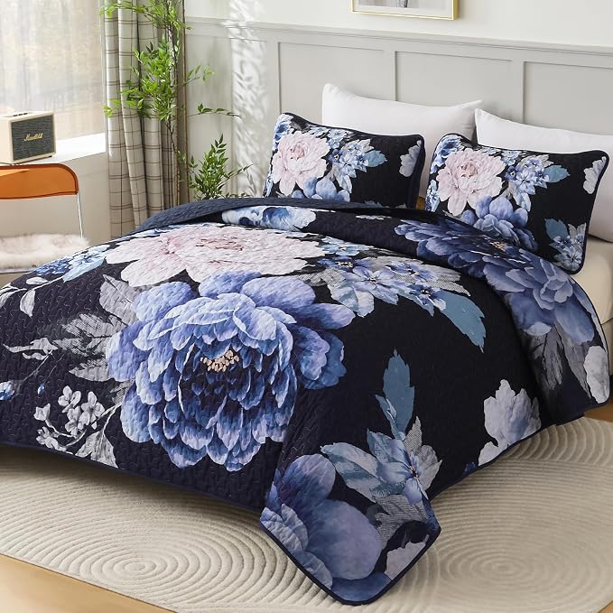 WONGS BEDDING Quilt Queen Size, Soft Microfiber Lightweight Farmhouse Bed Cover - Image 2