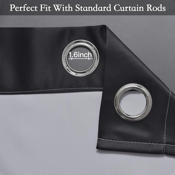 SimpleHome Black to Grey White Ombre Room Darkening Curtains 84 Inch | Curtains - Image 4