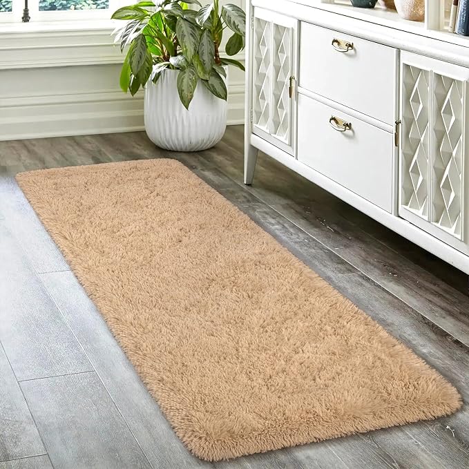 HOMORE 2x6 Runner Rugs for Bedroom, Light Tan Runner Rug for Hallway Entryway - Image 5