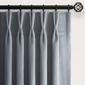Light Blue Velvet Pinch Pleat Blackout Curtains, 96 Inches Long Thermal by Unknown