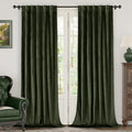 BGment Velvet Curtains for Living Room, Olive Green Blackout Curtains | by BGment
