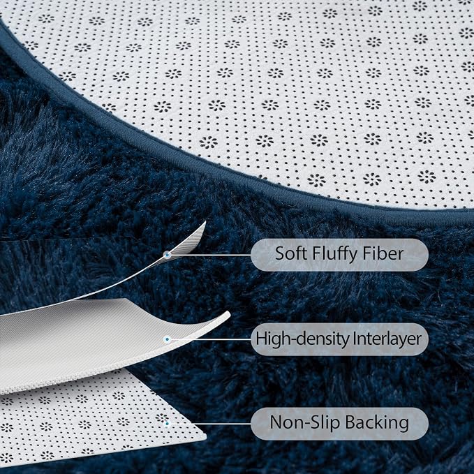 Goideal Fluffy Bedroom Rug, Small Oval Area Rugs, 2.6 x 5.3 Feet - Image 6