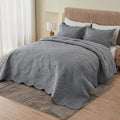 Kingnex Oversized Cal King Bedspreads 120x120 Ultrasonic Quilted Grey | by Kingnex