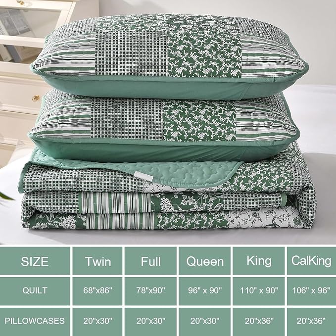 Mybedsoul Boho Quilts Queen Size, Patchwork Reversible Bedding Set, 3 Pieces - Image 6