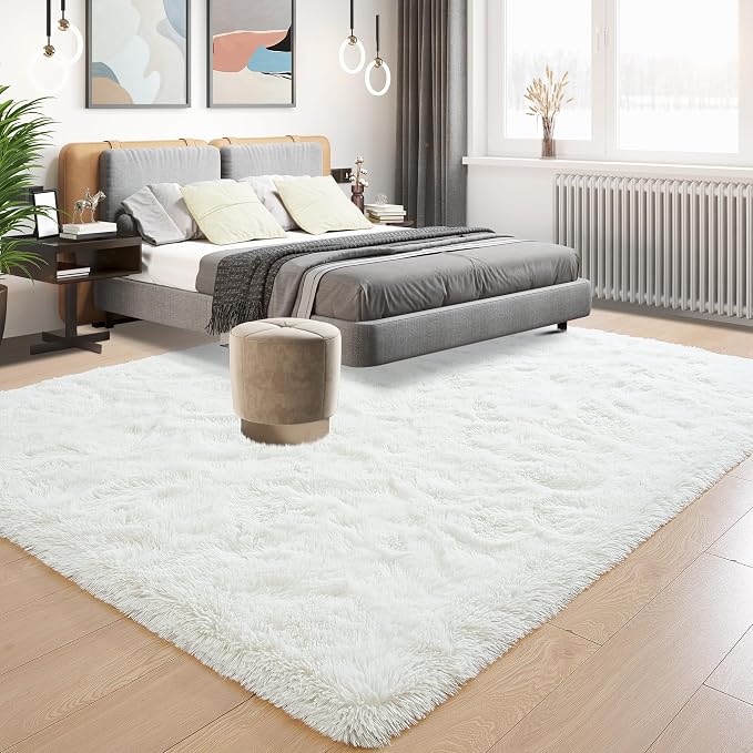 Fluffy Large Rugs for Living Room, Shag Area Rug 6x9 Soft Carpet for Bedroom - Image 3
