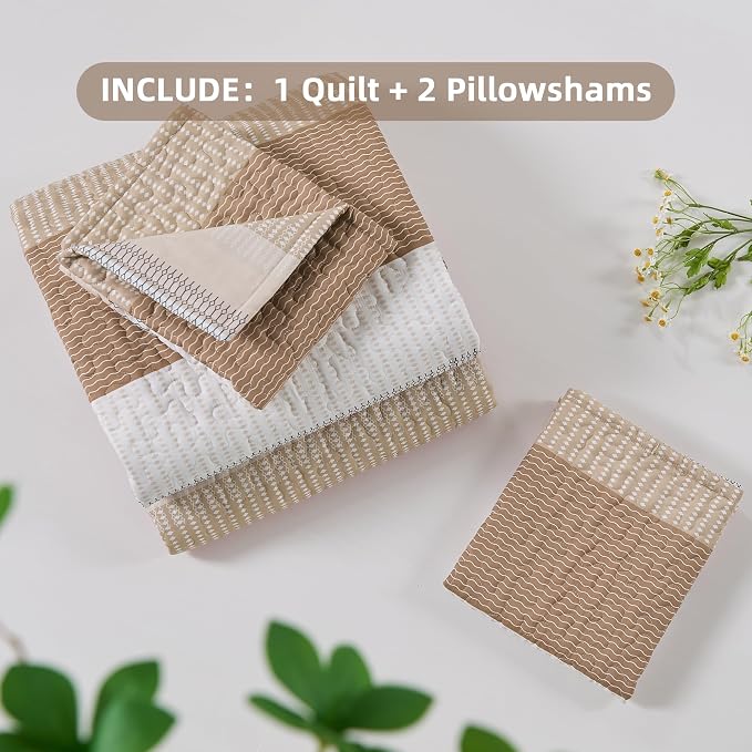 California King Quilt Set Taupe, 3 Pieces Bedspreads | Ultra Soft Lightweight - Image 7