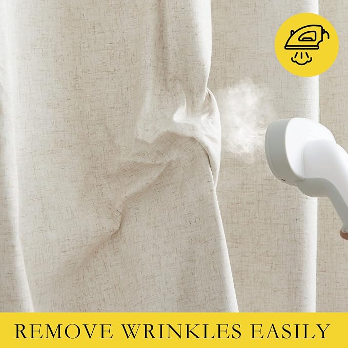 NICETOWN Natural Linen Complete Blackout Cold Reducing Curtains 48 inches - Image 7