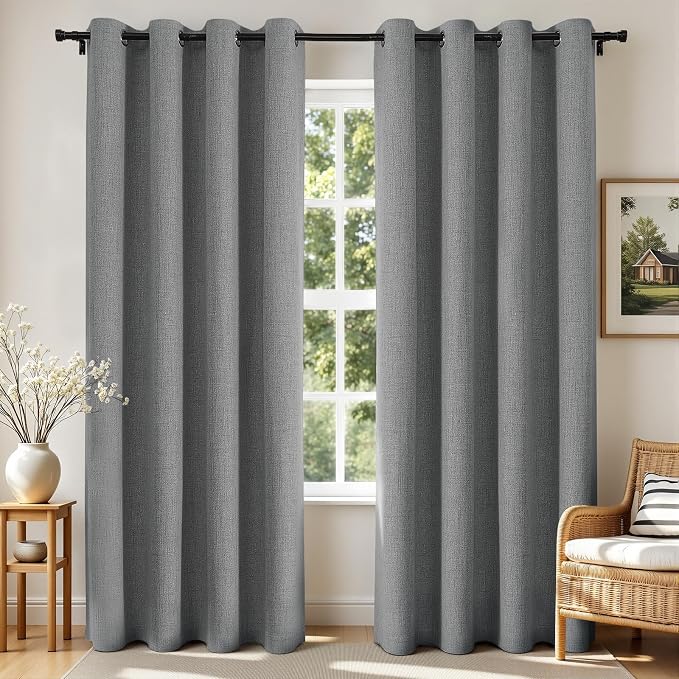 Joydeco Blackout Curtains 63 Inches Long 2 Panels Burg, Room Darkening Curtains by JOYDECO