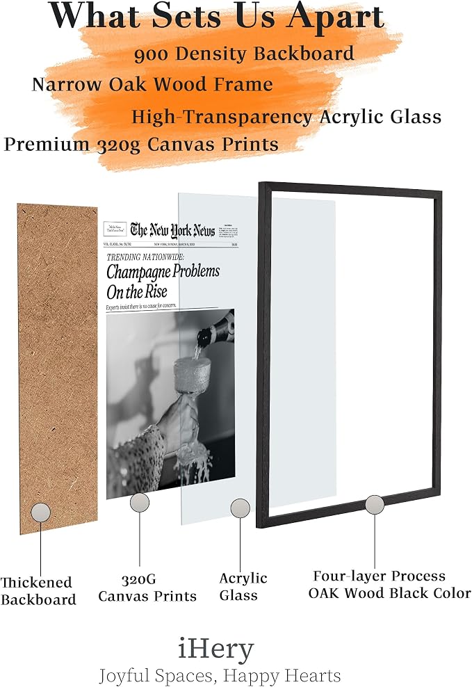 iHery 16x20in Champagne Problems on the Rise Framed Newspaper Art | Premium - Image 4