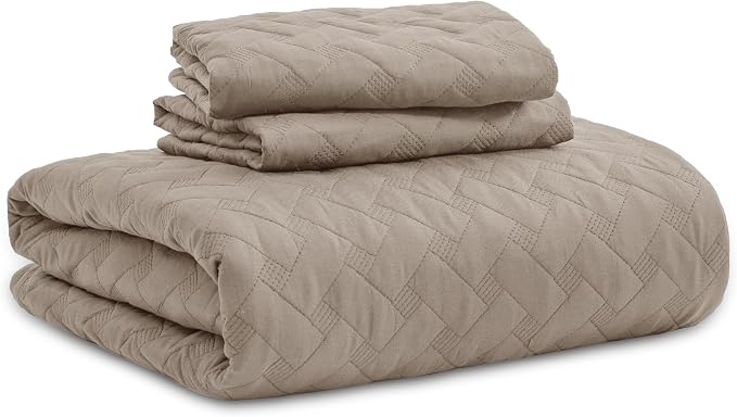 Bedsure California King Quilt, Lightweight Comforter Set, Taupe Bedspread | - Image 9