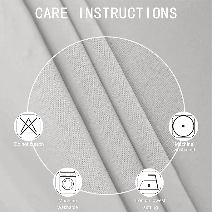 100% Blackout Curtains 52 x 95 Inch/Light Grey Curtains 2 Panels - Image 5