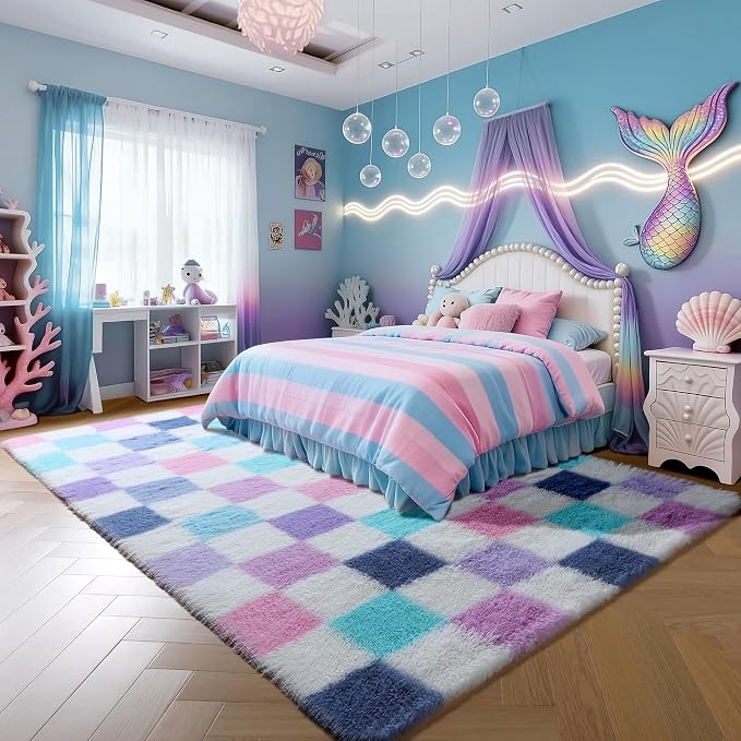 KICMOR Purple Rainbow 5x8 Area Rug - Image 3