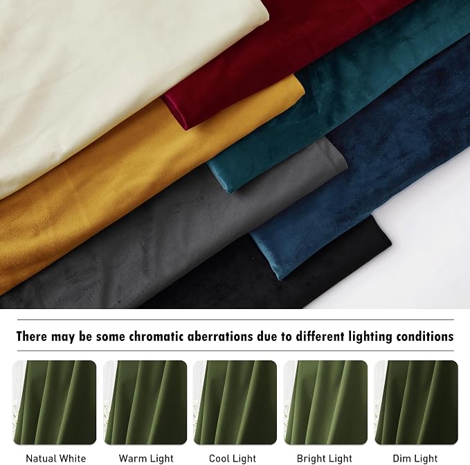 RYB HOME Velvet Curtains 102 inches Long, Extra Long High Ceiling Curtains | - Image 7