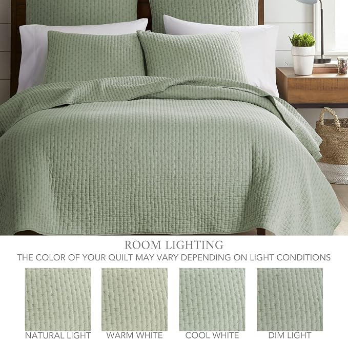 Levtex Home Cross Stitch Reversible Full/Queen Quilt Set and 2 Pillow Shams - Image 4