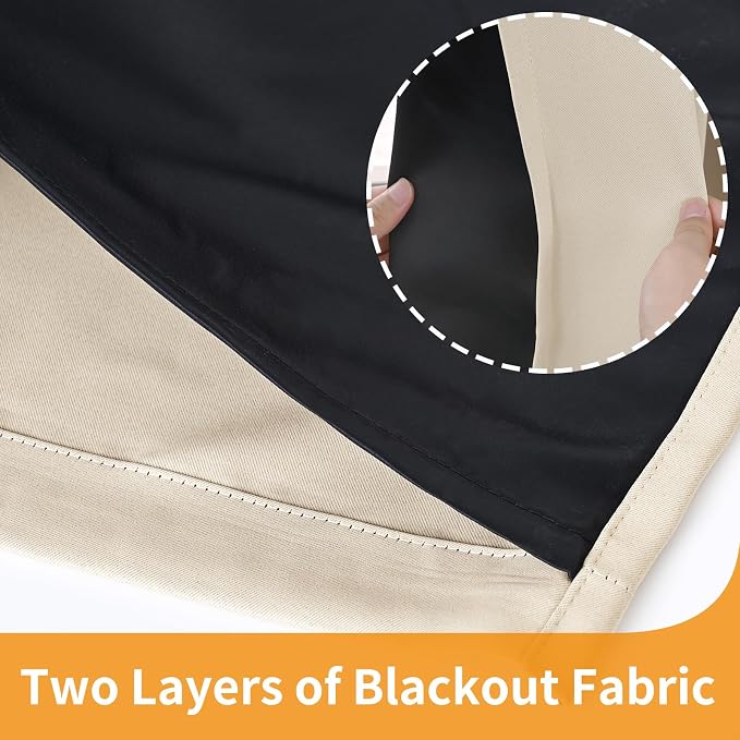 YoungsTex 100% Blackout Curtains 68 Inches Long, Thermal Insulated Black Out - Image 6