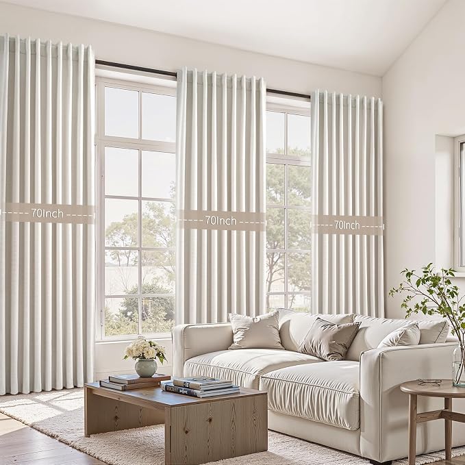 Topfinel Extra Wide 70 Inch Length Blackout Curtains 108 Inches Long 2 Panels - Image 5