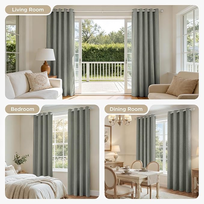Joydeco Blackout Curtains 84 Inches Long 2 Panels Burg, Room Darkening Curtains - Image 7