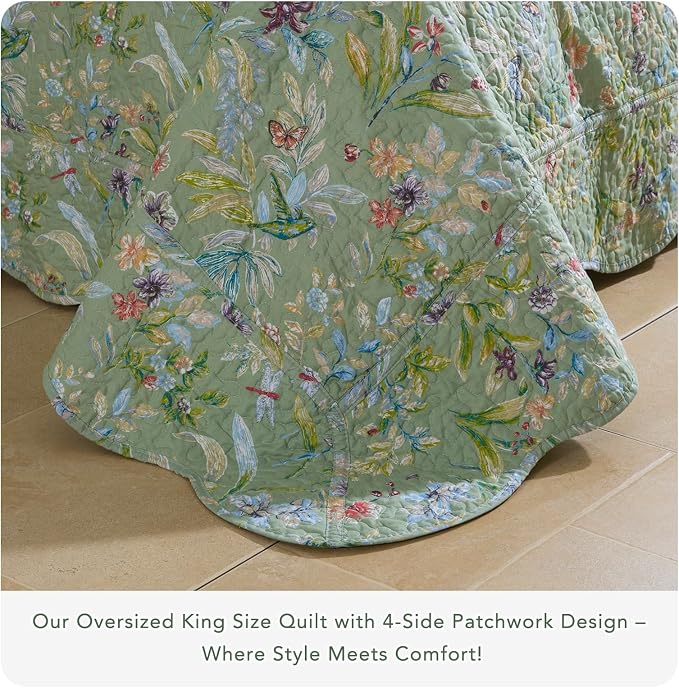 Lady Ann Floral Cal King Quilt Set - Image 5