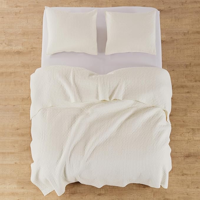 Levtex Home - Cross Stitch Quilt Set - 100% Cotton - King Quilt + 2 King Shams - Image 9