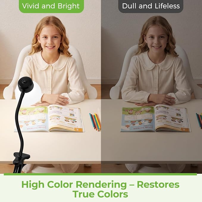 Desk Lamps for Home Office, Small LED Reading Lamp, 5000K Eye-Care Desk Light | - Image 4