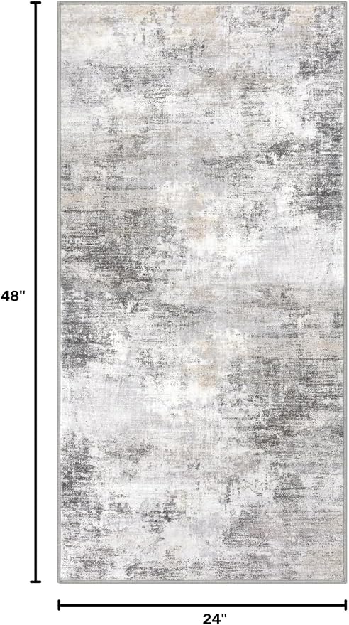 Abstract Runner Rug 2x4 Ft Entryway Rugs Washable Door Mat Indoor Entrance - Image 2