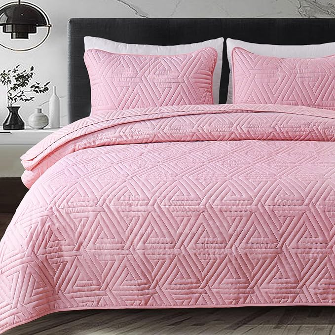 Whale Flotilla Soft Geometric Twin Quilt Set by WHALEFLOTILLA