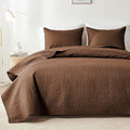 akkialla 118"x106" Brown California King Quilt Set, Oversized Floor-Length by akkialla